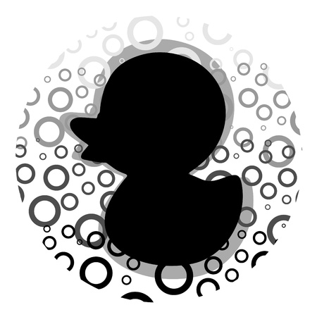 Circular symbol with a drawing of a chickenのイラスト素材