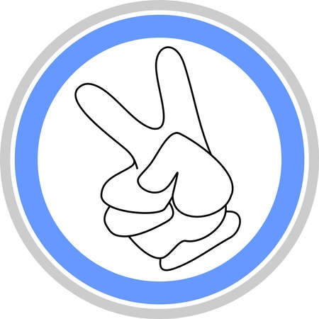Circular sign with a drawing of a handのイラスト素材