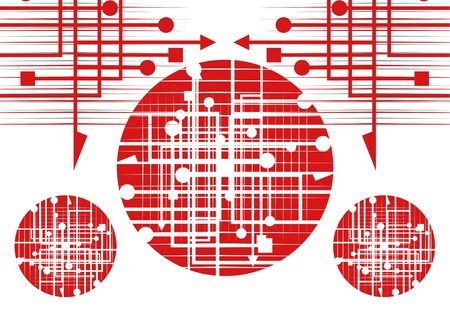 Abstract design background with red circlesのイラスト素材