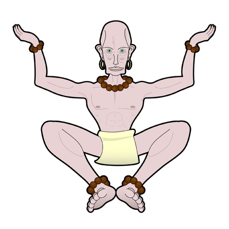 Drawing man practicing meditationのイラスト素材