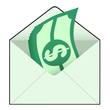 Envelope full of dollar billsのイラスト素材