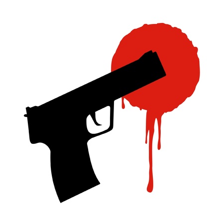 Gun and bloodstainのイラスト素材