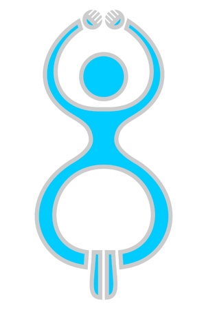 Creative illustration of puppet doing yogaのイラスト素材