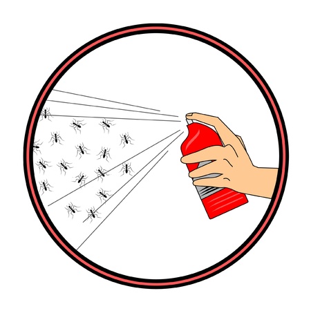 Circular symbol killing ants with insecticideのイラスト素材