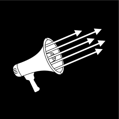 Black and white megaphoneのイラスト素材