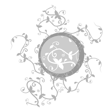Gray floral designのイラスト素材