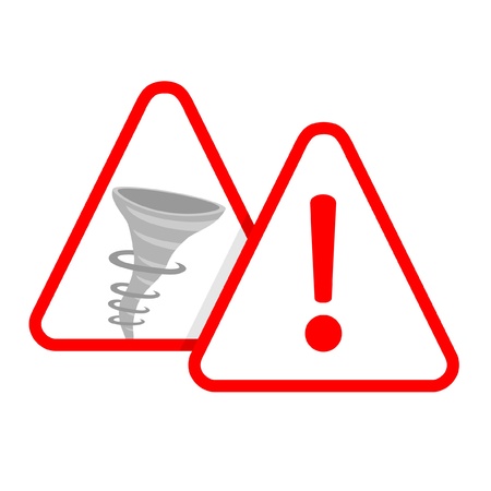Signs warning of the danger of tornadoesのイラスト素材