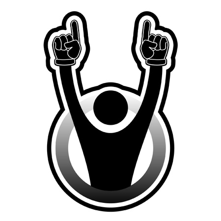 Abstract emblem athlete celebrating a victoryのイラスト素材