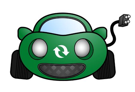 Electric green carのイラスト素材