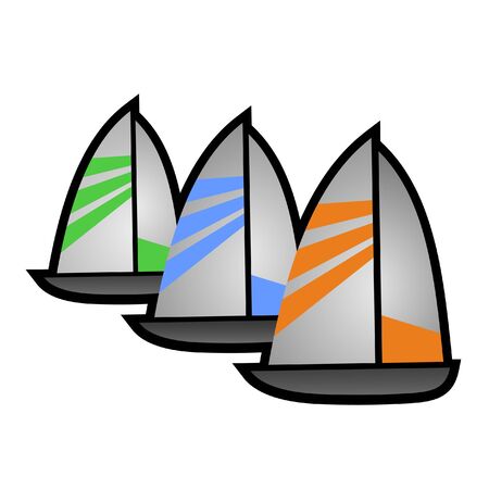 Three sailboatsのイラスト素材