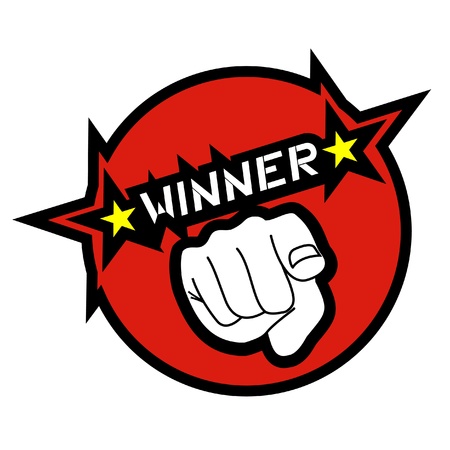 Pointing to the winnerのイラスト素材