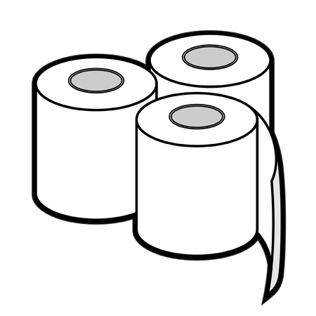 Three rolls of toilet paperのイラスト素材