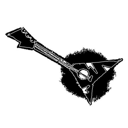 Creative design of black rock guitarのイラスト素材