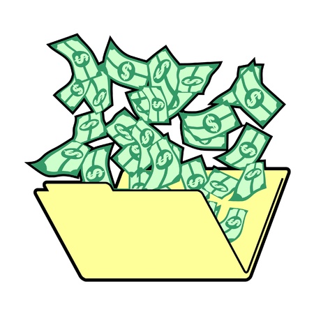 Folder with a many billsのイラスト素材