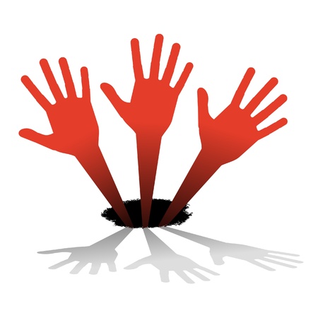 Three hands upのイラスト素材