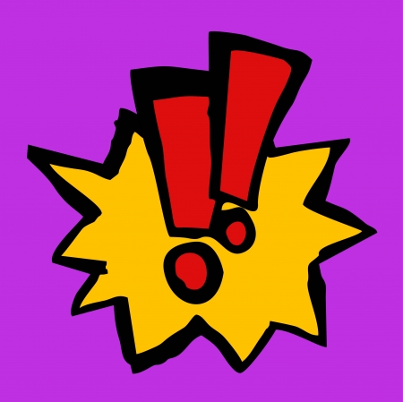 Creative alarm comic signのイラスト素材