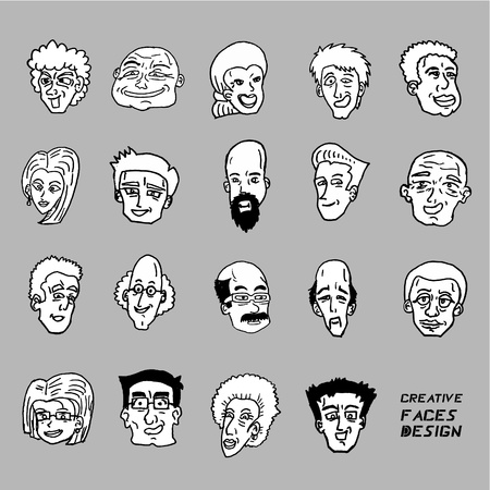 Design of many facesのイラスト素材