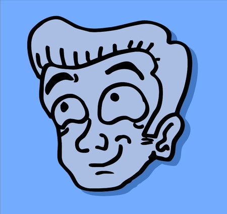 Blue face comicのイラスト素材