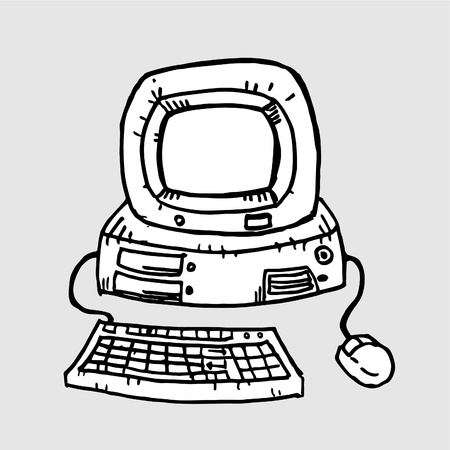 Computer cartoonのイラスト素材