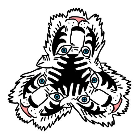 Creative white tigersのイラスト素材