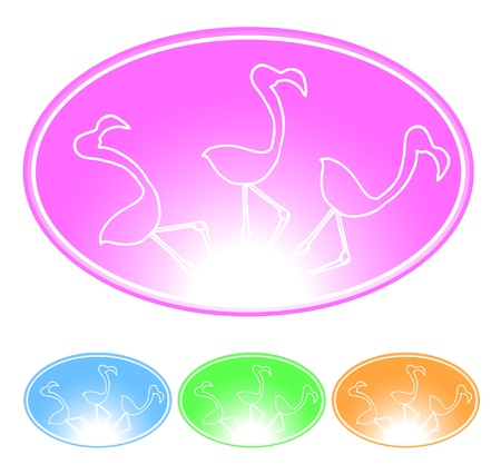 Creative design of oval animal iconのイラスト素材