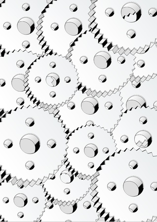 Design of background made with white circle piecesのイラスト素材