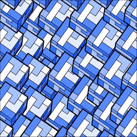Blue cube mosaic wallpaperのイラスト素材