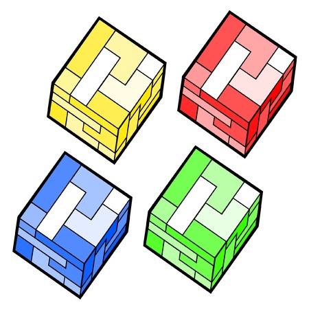 Color cubes のイラスト素材
