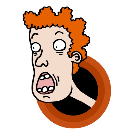 Looking cartoon faceのイラスト素材
