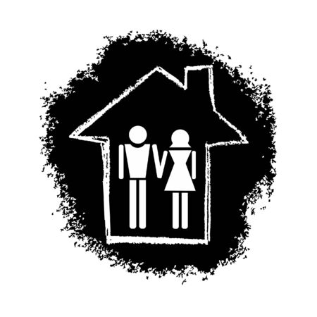 Abstract family houseのイラスト素材