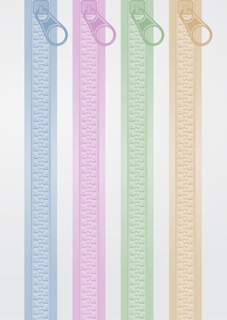 Vertical color zipのイラスト素材