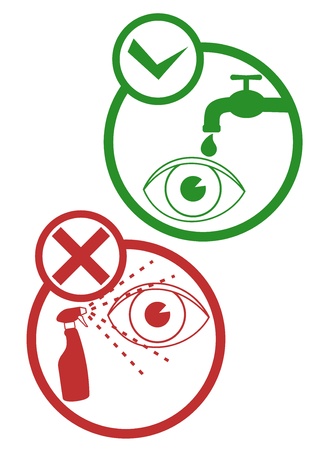 Green and red careful signsのイラスト素材