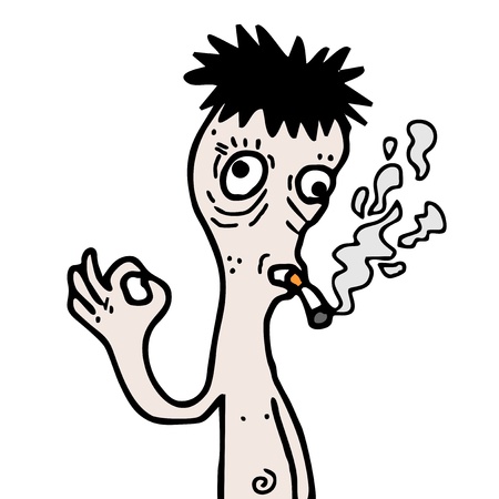 Funny smokeのイラスト素材
