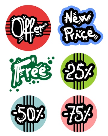 Offer color stickのイラスト素材