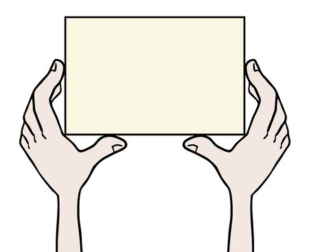 Two hand drawing cardのイラスト素材