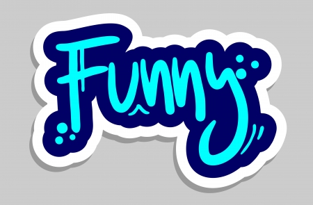 Funny graffiti stickerのイラスト素材