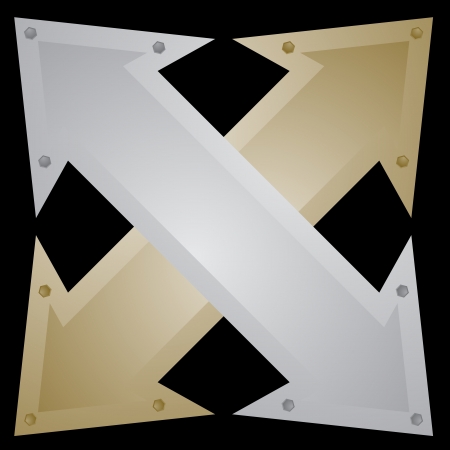 Silver and gold arrowsのイラスト素材