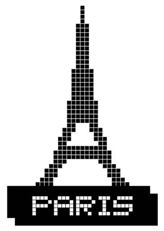 Paris pixel iconのイラスト素材