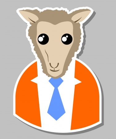 Funny elegant sheepのイラスト素材