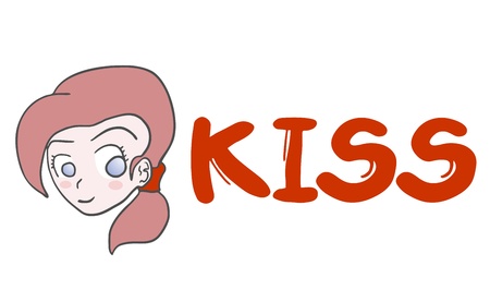 Kiss girlのイラスト素材