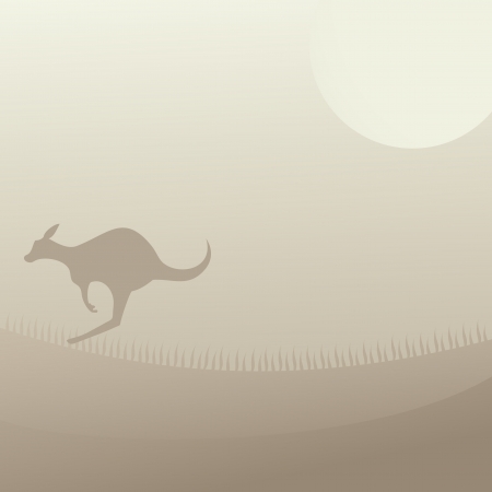 Sunset kangaroo sceneのイラスト素材