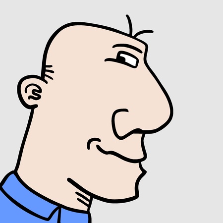 Funny man faceのイラスト素材