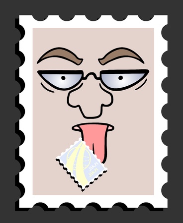 Post card funny drawのイラスト素材