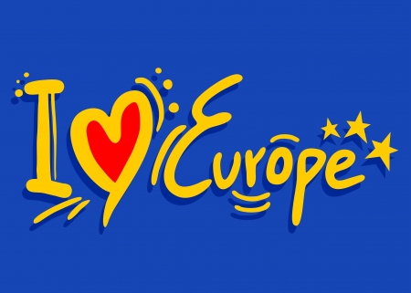 I love Europeのイラスト素材