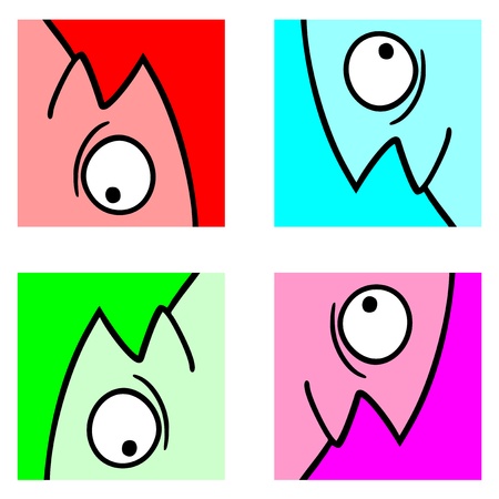 Four color facesのイラスト素材
