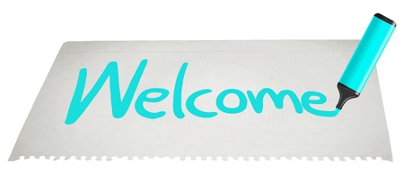 Welcome paper messageのイラスト素材