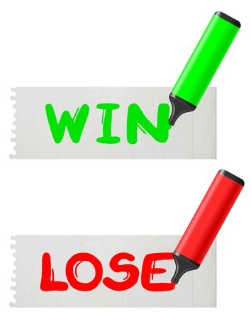 Win and lose paper messageのイラスト素材