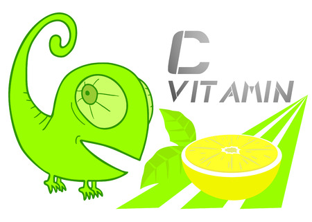 C vitamin chameleonのイラスト素材