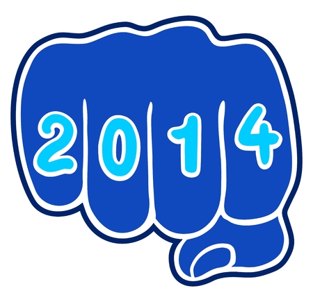 2014 hand messageのイラスト素材