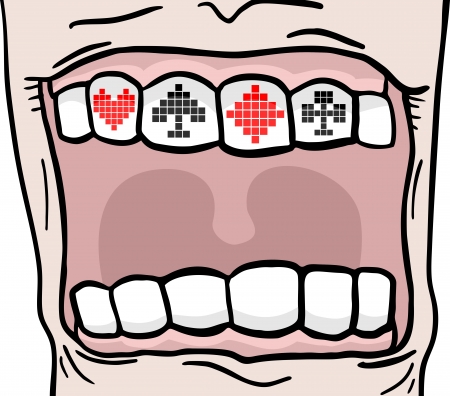 Poker mouthのイラスト素材